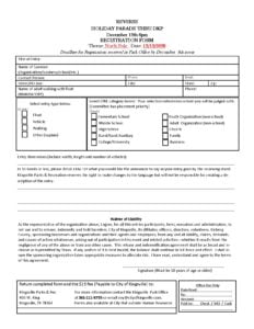 Parade Entry Application reverse parade in dkp 2020